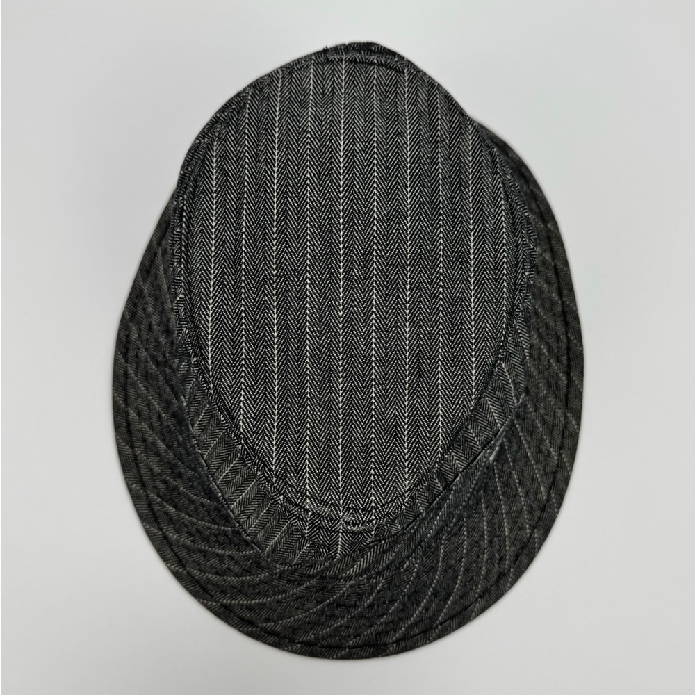 Billabong Black, Gray, & White Pinstripe Fedora Bucket Hat With Signature Logo